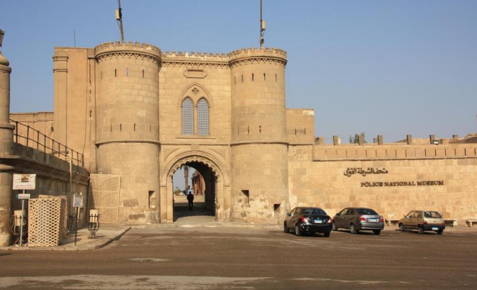 Twin-towered gateway to the Police National Museum inside the Citadel of Saladin in Cairo